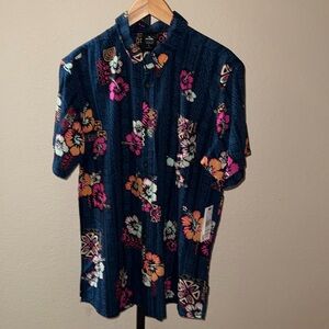 NWT Rip Curl Multicolor Hawaiian Floral Casual S/S Hoffman Shirt Men’s Size L